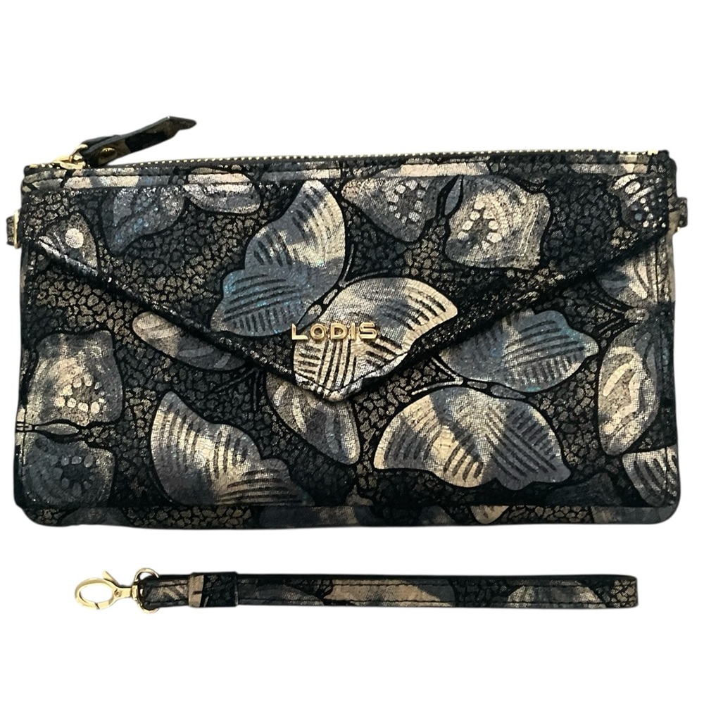 LOTUS Wallet/Clutch/Crossbody/Wristlet  Iridescent Butterfly DESIGN RFID NWOT